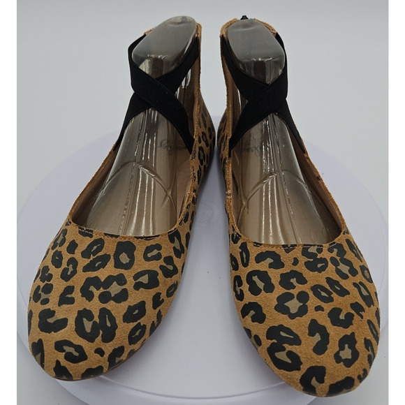Monkey Feet Ankle Strap Ballet Flats 9M Cheetah Print Leather Balletcore EUC - Picture 2 of 16